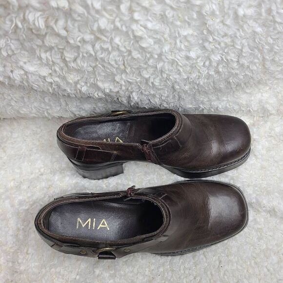 MIA Vintage Chunky Y2K Leather‎ Harness Ankle Booties sz 8.5